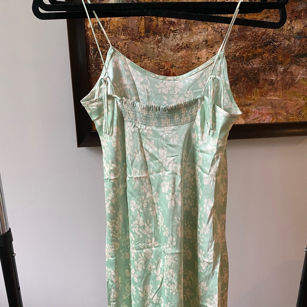 Silky, floral, pastel maxi slip dress